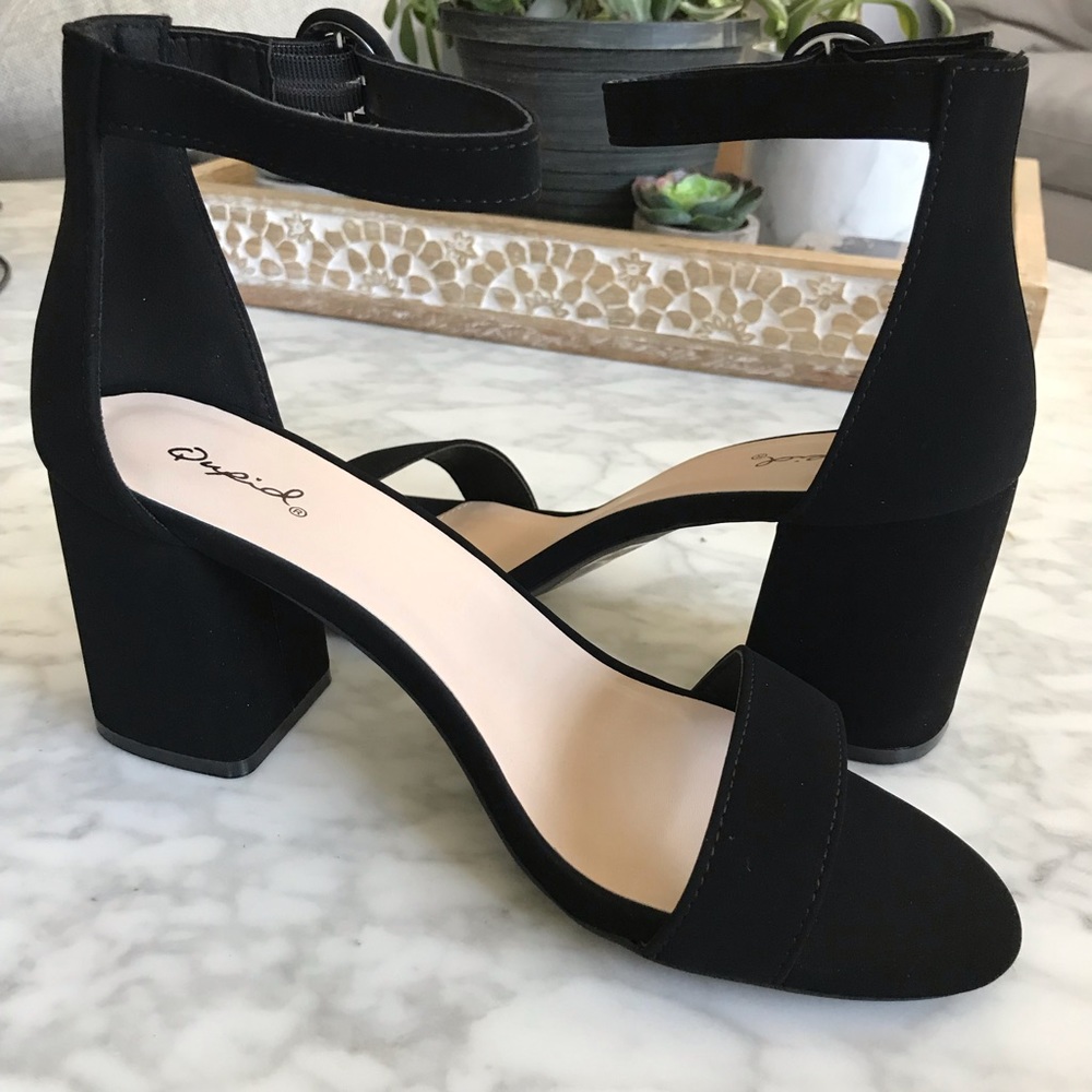 Low Heel Black Nubuck Sandal - Picture 3 of 3